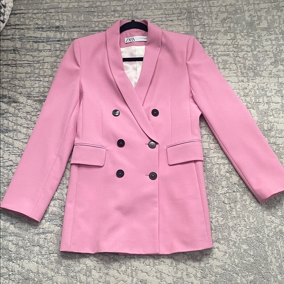 Zara Jackets & Blazers - Zara Blush Pink Double-Breasted Blazer